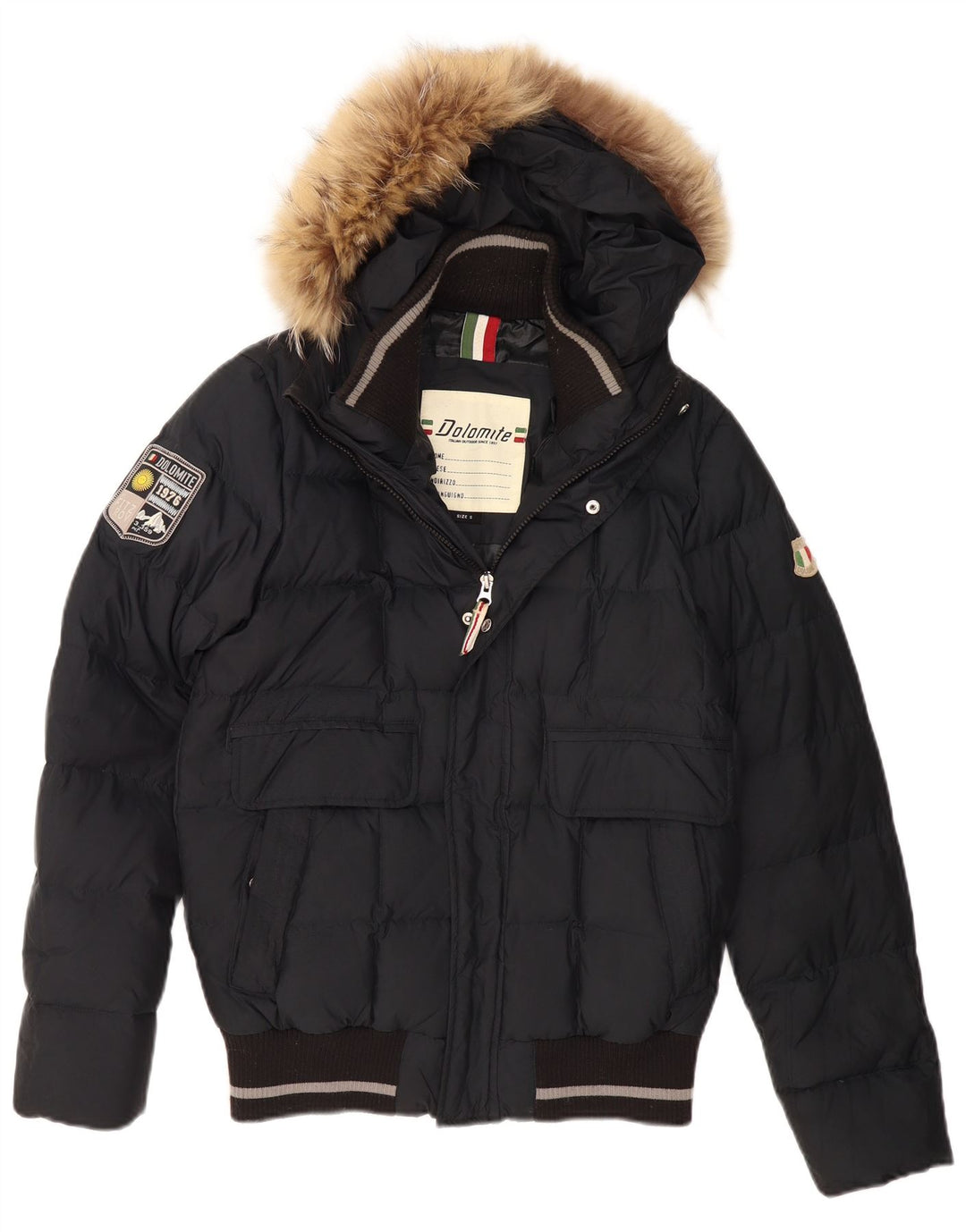 DOLOMITE Veste matelassée à capuche pour homme UK 36 Small Noir Polyester