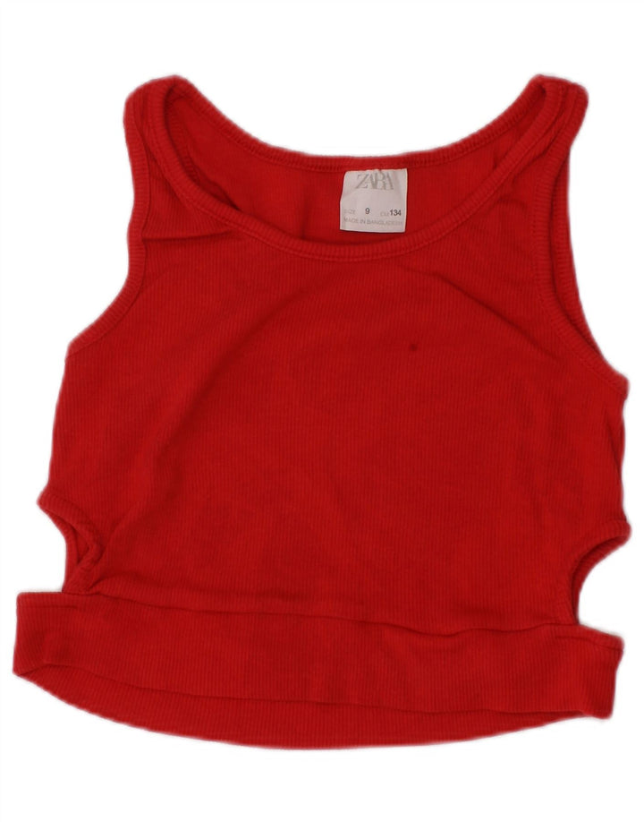 ZARA Haut chemisier sans manches fille 8-9 ans Rouge