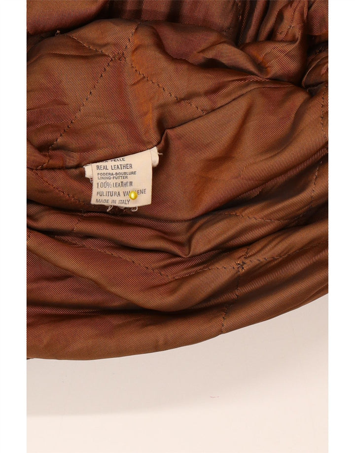 vintage Femmes Surdimensionné À Capuchon Coupe-Vent En Daim Manteau IT 46 Grand Marron