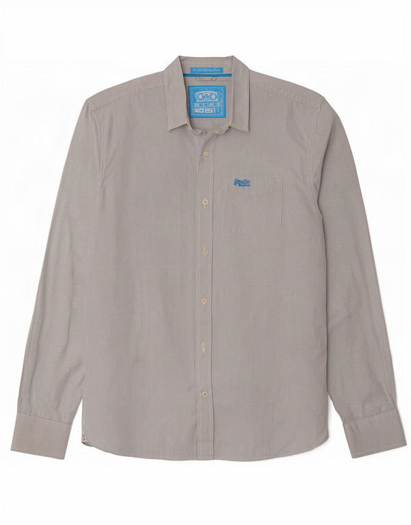 Superdry Chemise Homme 2XL Coton Vichy Blanc