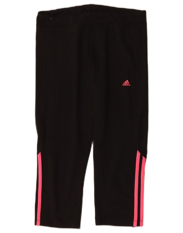 Adidas Femmes Climalite Capri Leggings UK 12/14 Moyen Noir Polyester