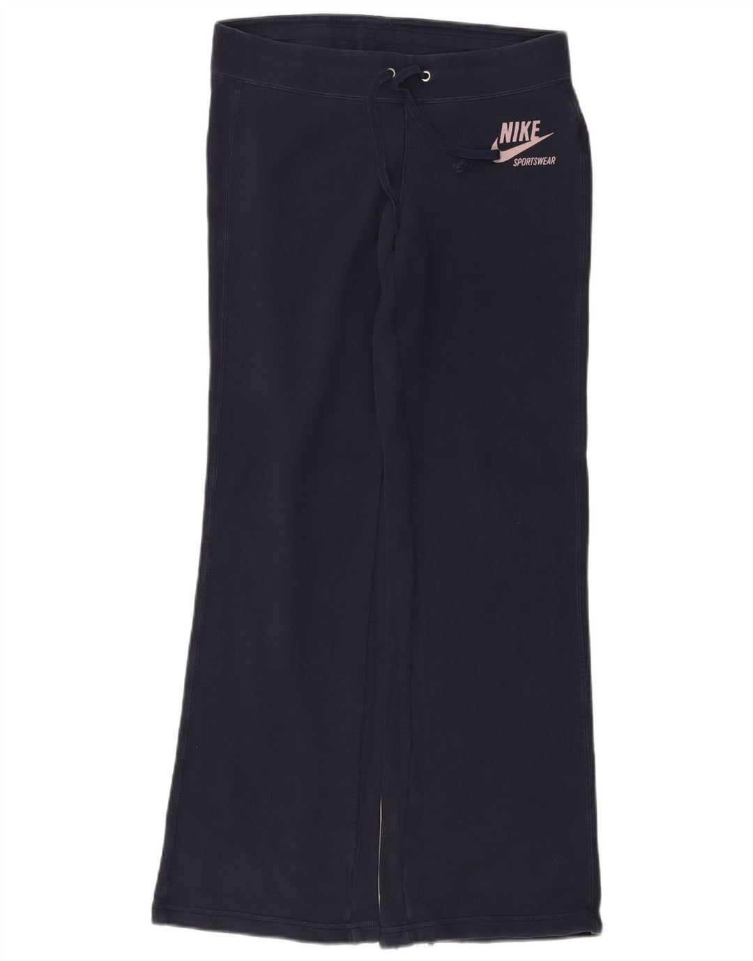 NIKE Pantalon de survêtement évasé pour femme UK 10 Small Bleu marine en coton