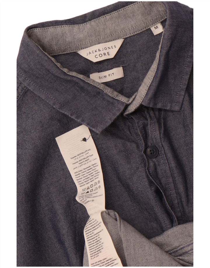 JACK & JONES Chemise Slim Fit à Manches Courtes Homme Bleu Marine Moyen Coton