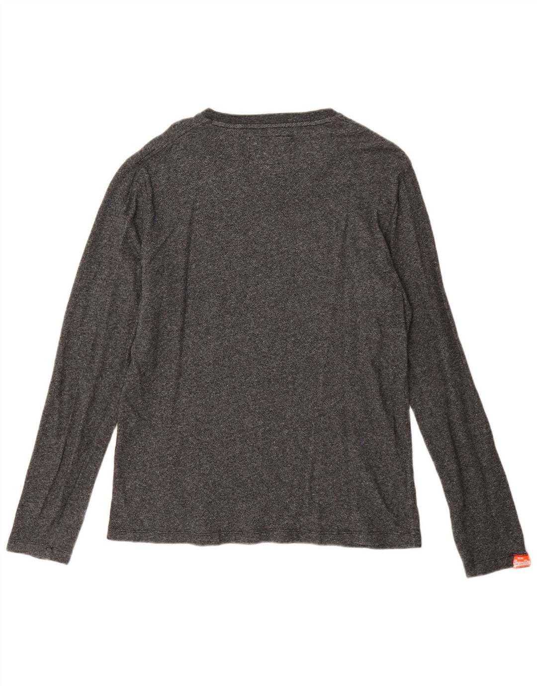 Superdry Haut à Manches Longues XL Gris Moucheté Coton Homme