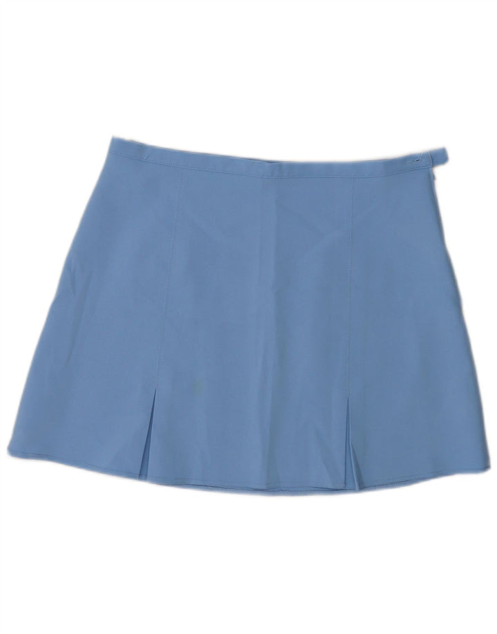 Benetton Mini-jupe Femme IT 46 Large W31 Bleu Polyester