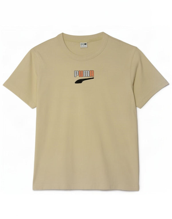 Puma T-shirt graphique pour femme UK 14 Jaune moyen