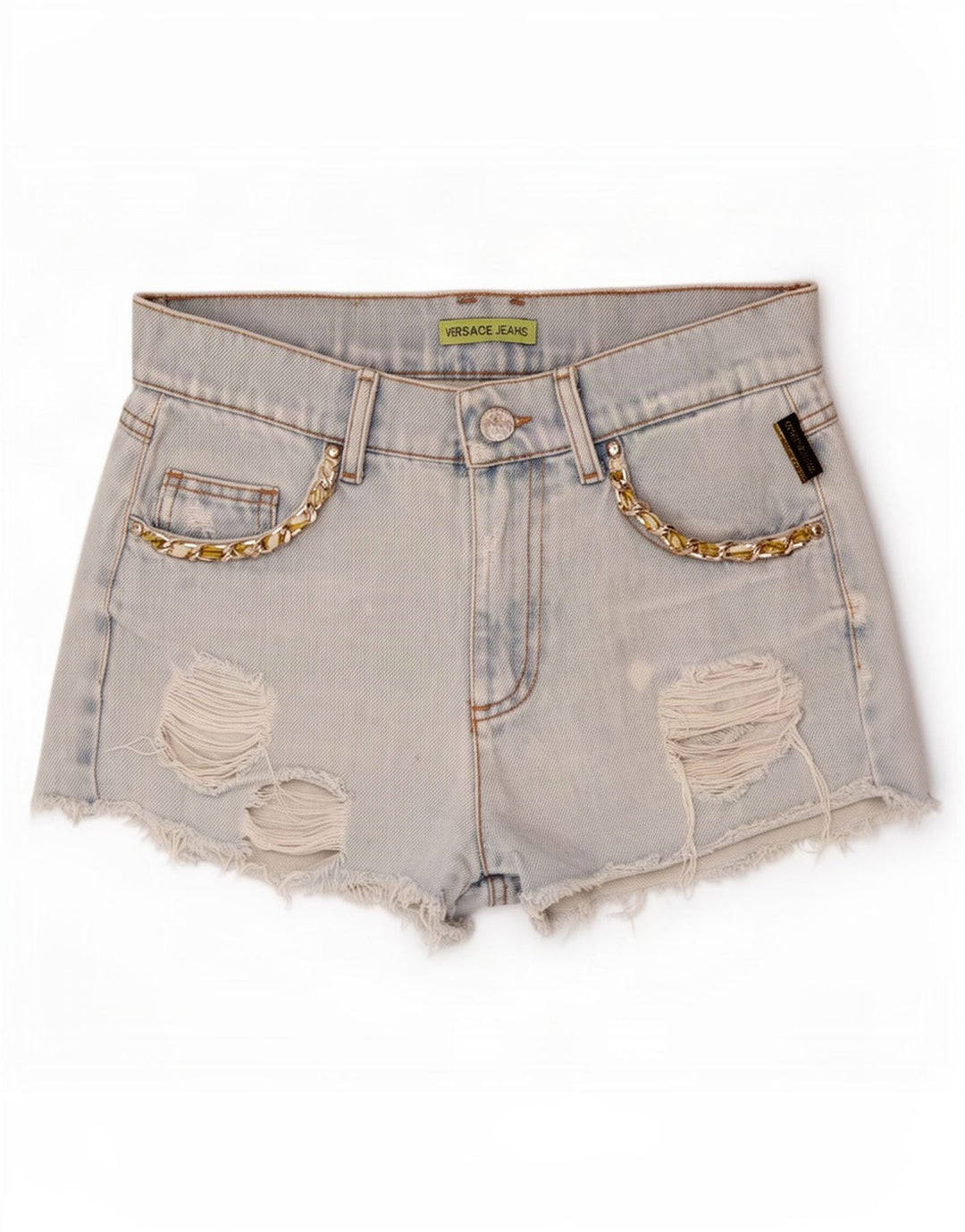 Versace Short en jean vieilli W28 en coton bleu moyen |