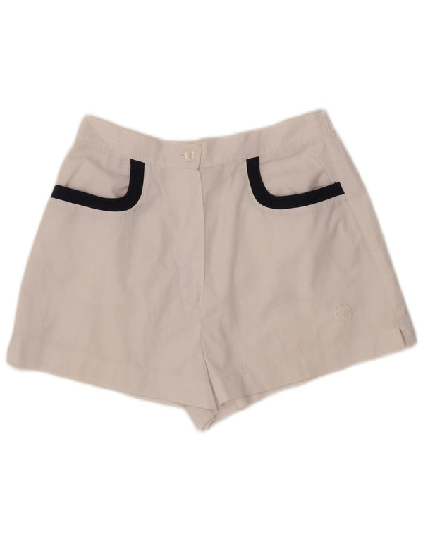 Sergio Tacchini Short de sport pour femme EU 40 Medium W27 Blanc Polyester Sports
