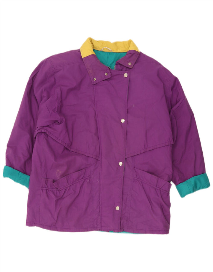 Veste coupe-vent femme vintage UK 18 XL Violet Colourblock Polyester