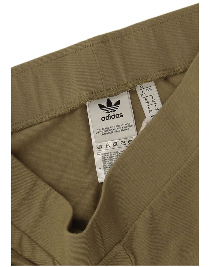 Adidas Leggings Femme UK 12 Coton Kaki Moyen