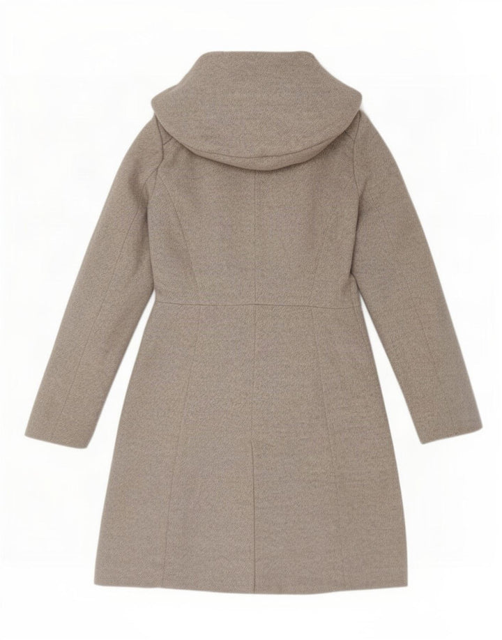 Zara Manteau à capuche pour femme UK 12 Acrylique gris moyen