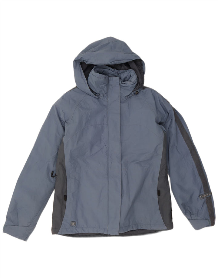 Columbia Veste coupe-vent à capuche pour femme UK 14 Bleu moyen Colourblock