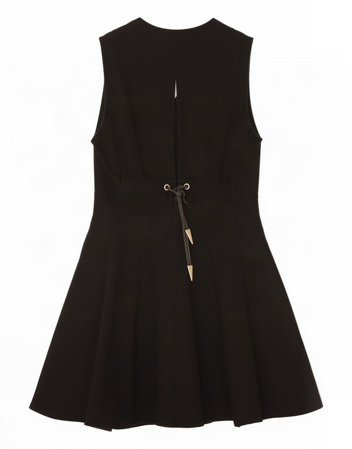 Roccobarocco Robe en jean sans manches pour femme IT 44 Coton noir moyen