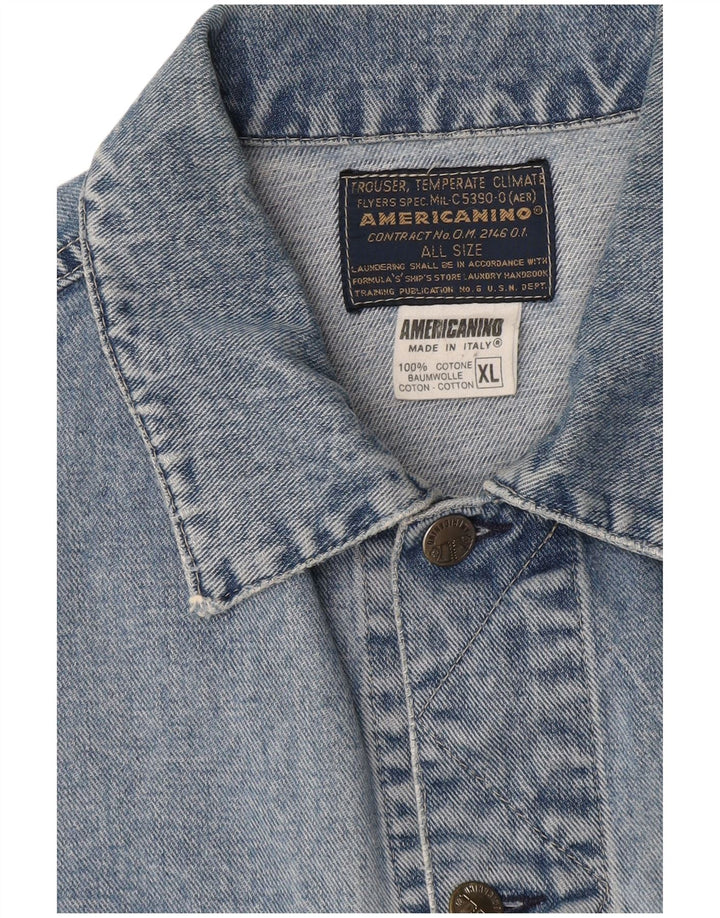 AMERICANINO Veste en Jean Homme UK 42 XL Bleu Coton