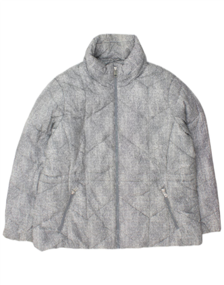 Marks & Spencer Veste matelassée pour femme UK 20 2XL Gris à chevrons Polyester