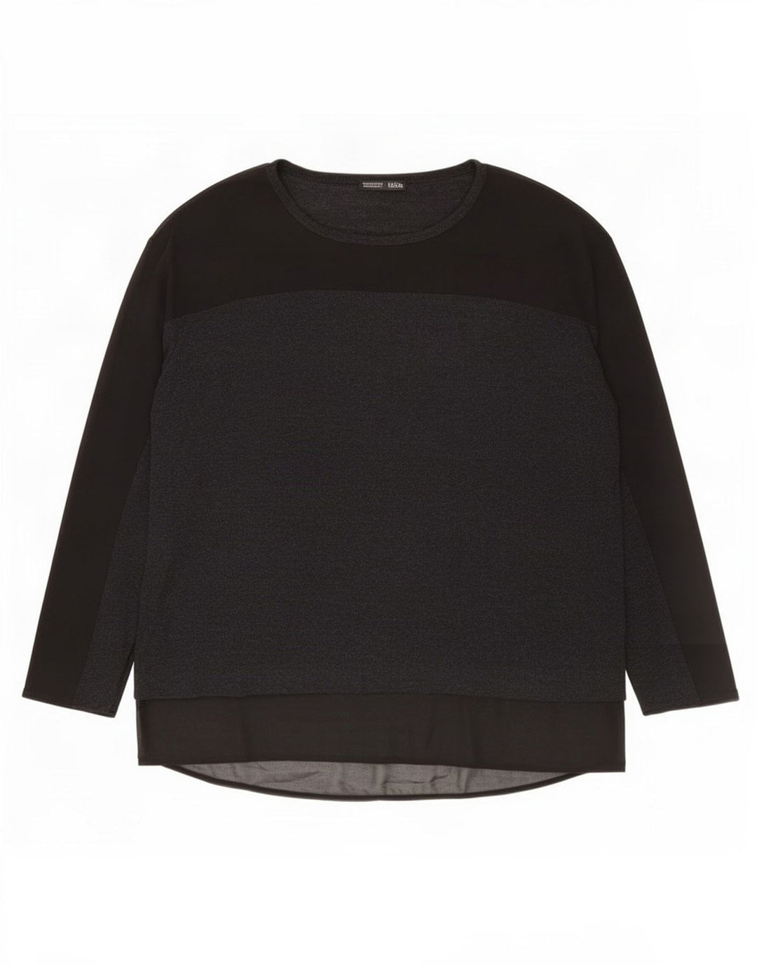 Zara Femme Haut Oversize Manches Longues UK 14 Medium Noir Viscose