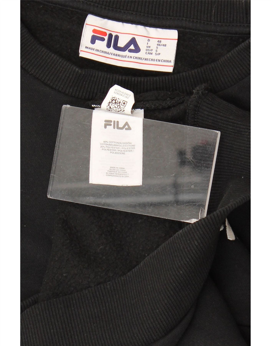 Fila Sweat-shirt pour homme en coton color block Noir Small