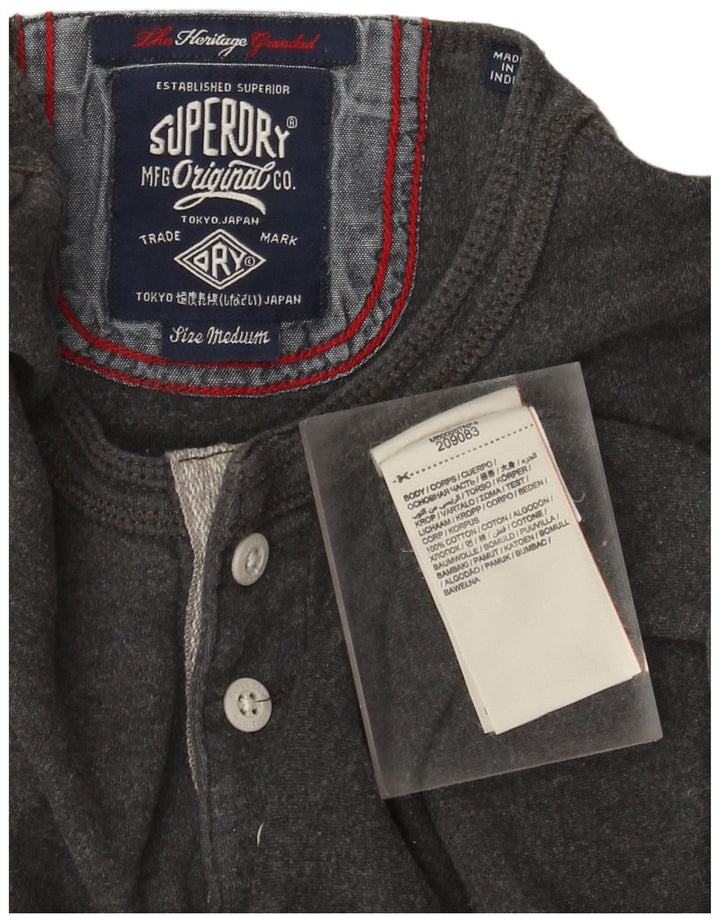 Superdry Haut à Manches Longues Heritage Homme Gris Moyen Coton
