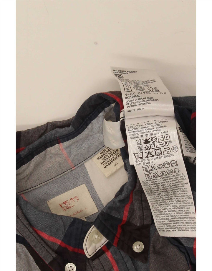 Levi's Chemise Homme Large Bleu Marine Plaid Coton