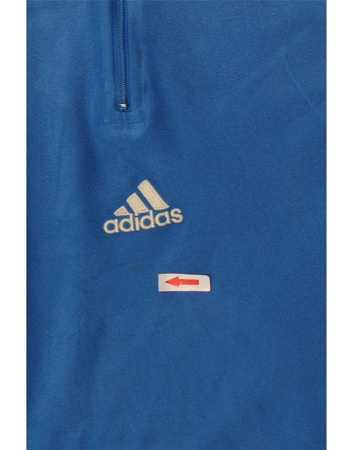 Adidas Femme Coupe ample Col zippé Haut à manches longues Bleu moyen Polyester