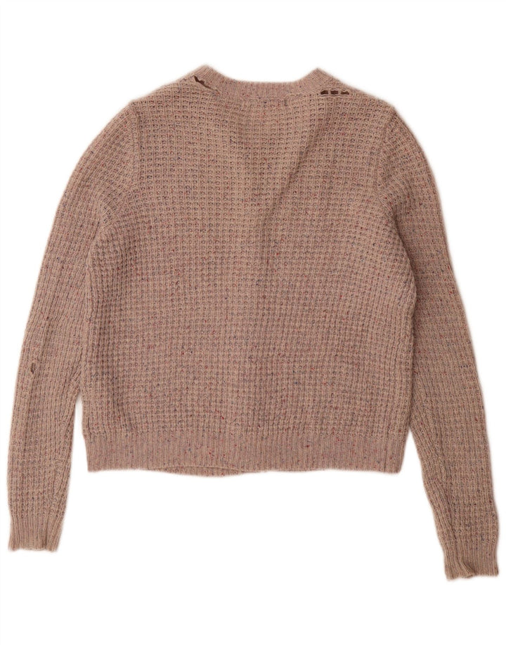 Marks & Spencer Pull Cardigan Femme UK 14 Grande Laine Mouchetée Grise