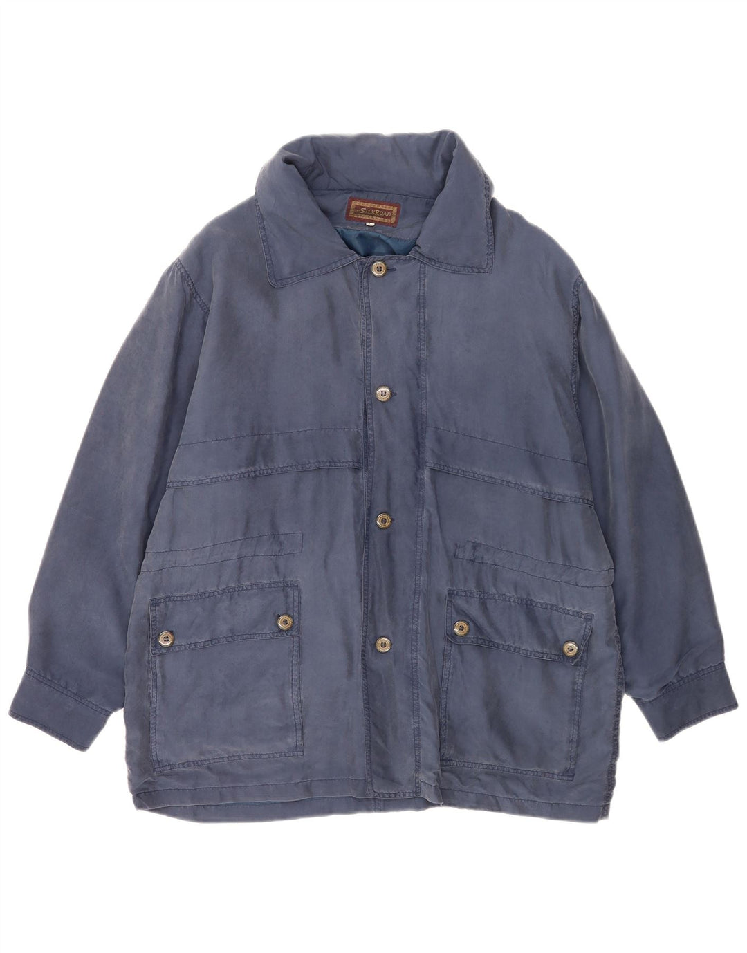 vintage Mens Utility Jacket UK 40 Grande Soie Bleu Marine