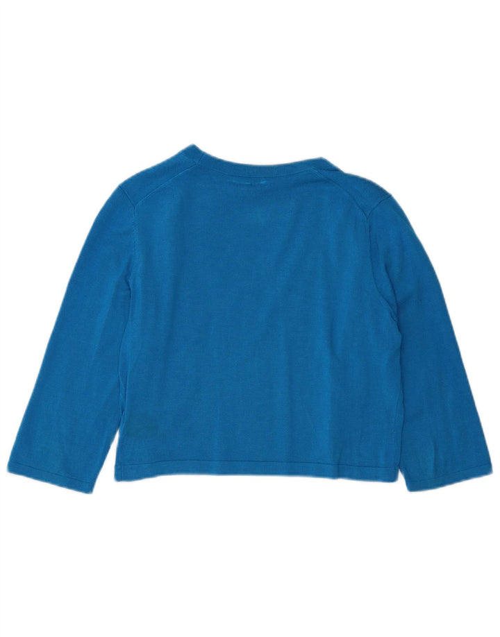 HOBBS Cardigan ouvert à manches 3/4 pour femme UK 12 Bleu moyen Modal