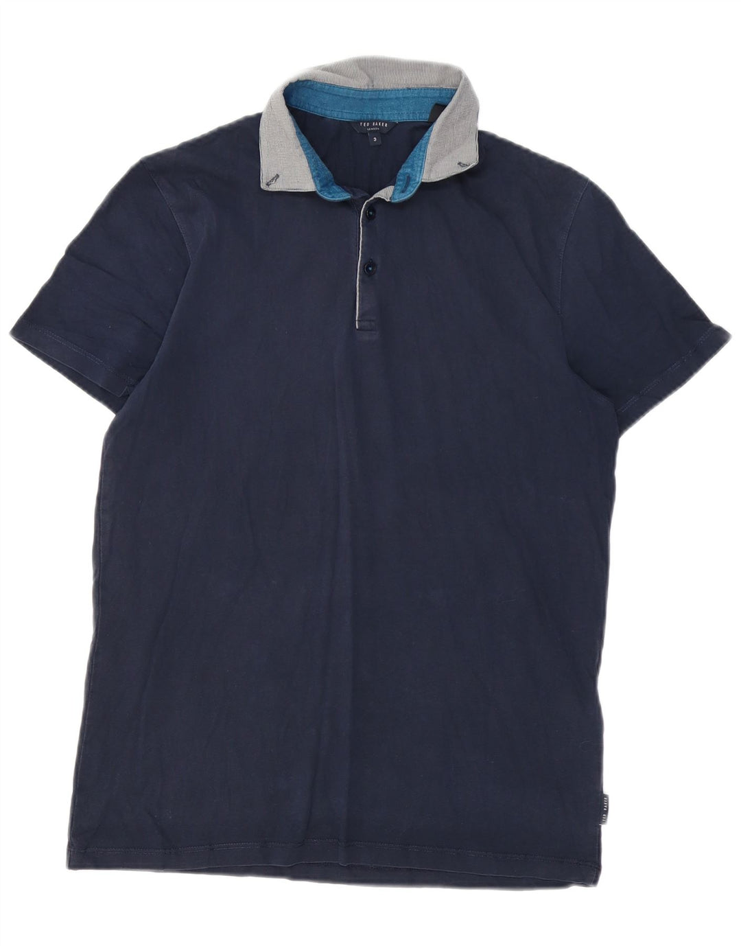 Ted Baker Polo Homme Taille 3 Bleu Marine Moyen Coton