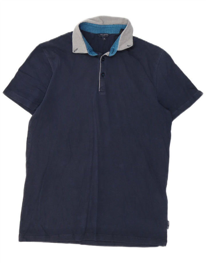 Ted Baker Polo Homme Taille 3 Bleu Marine Moyen Coton