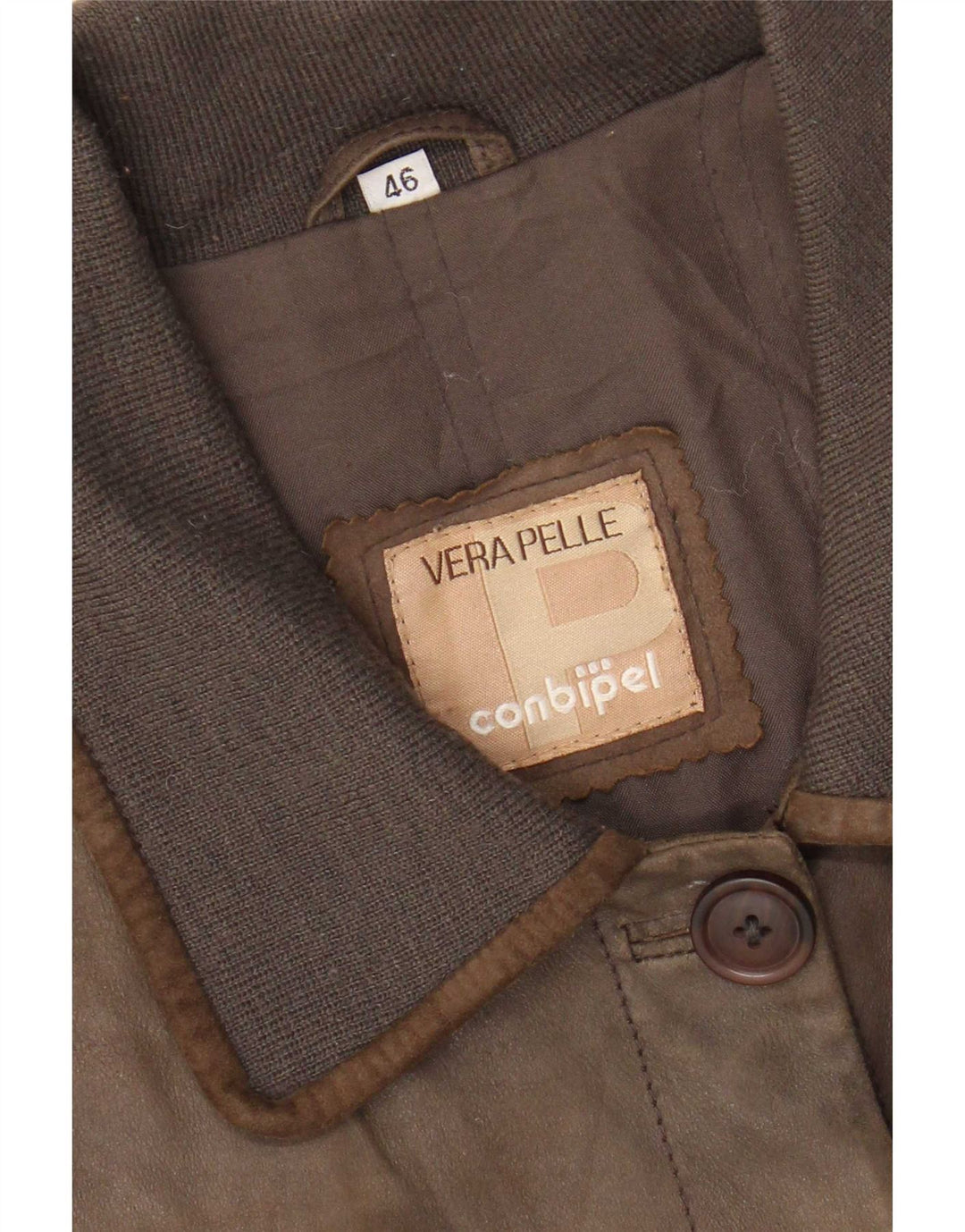 Conbipel Manteau En Cuir Femme IT 46 Large Kaki