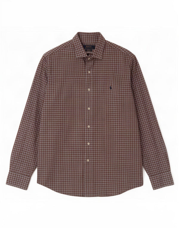 Polo Ralph Lauren Chemise Homme Grand Carreau Marron Coton