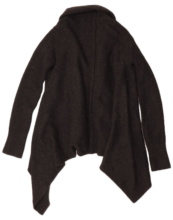 Zara Femme Asymétrique Ouvert Cardigan Pull UK 10 Petit Gris Acrylique