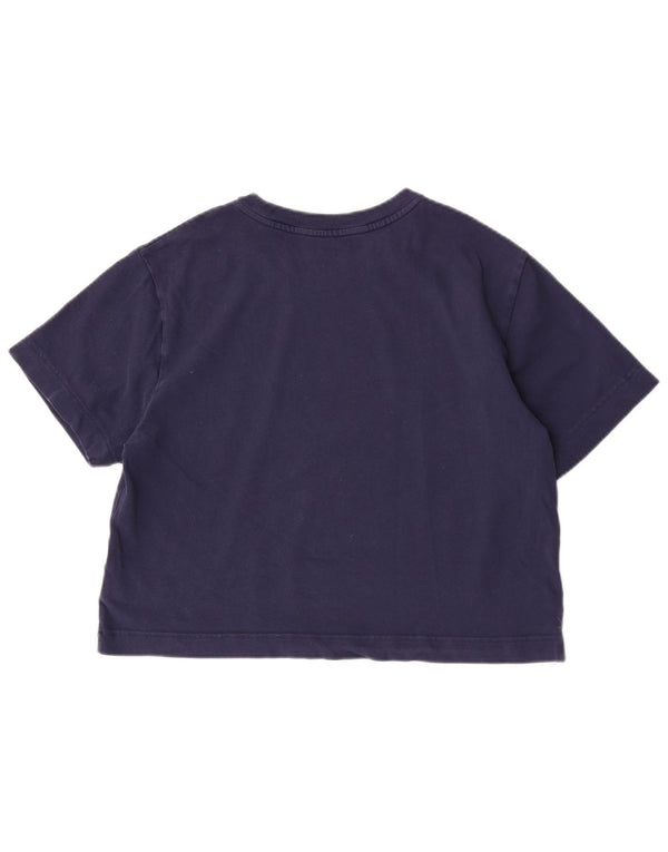 Gap Womens Crop Oversize Graphic T-Shirt Top UK 10 Petit Bleu Marine Coton
