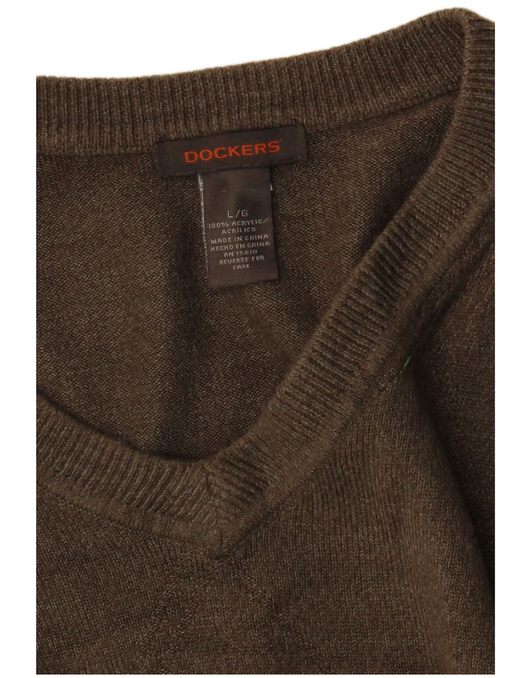 Dockers Pull col V pour homme en acrylique marron Taille L