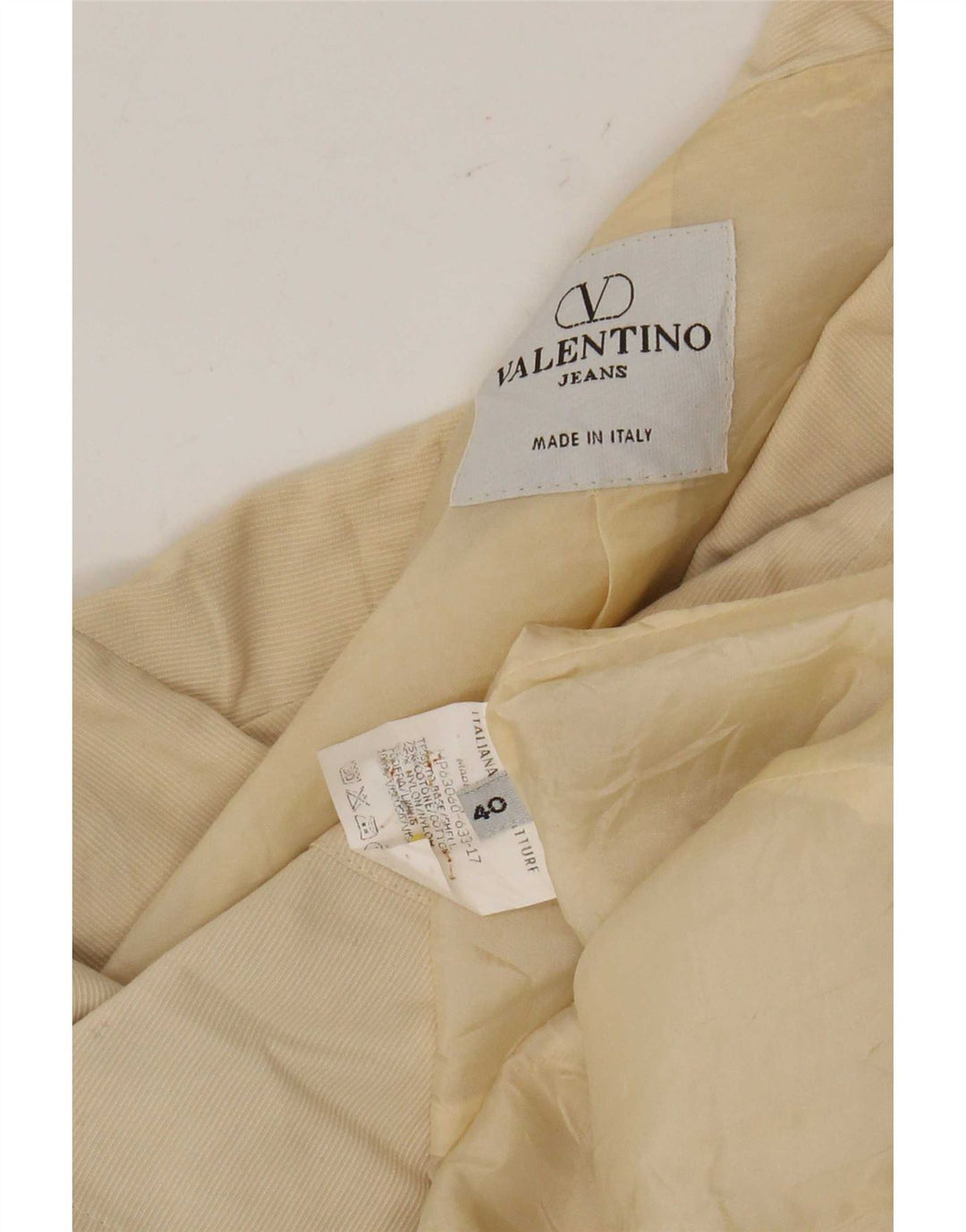 Valentino Veste Blazer 3 Boutons Femme IT 40 Petite Rayure Beige