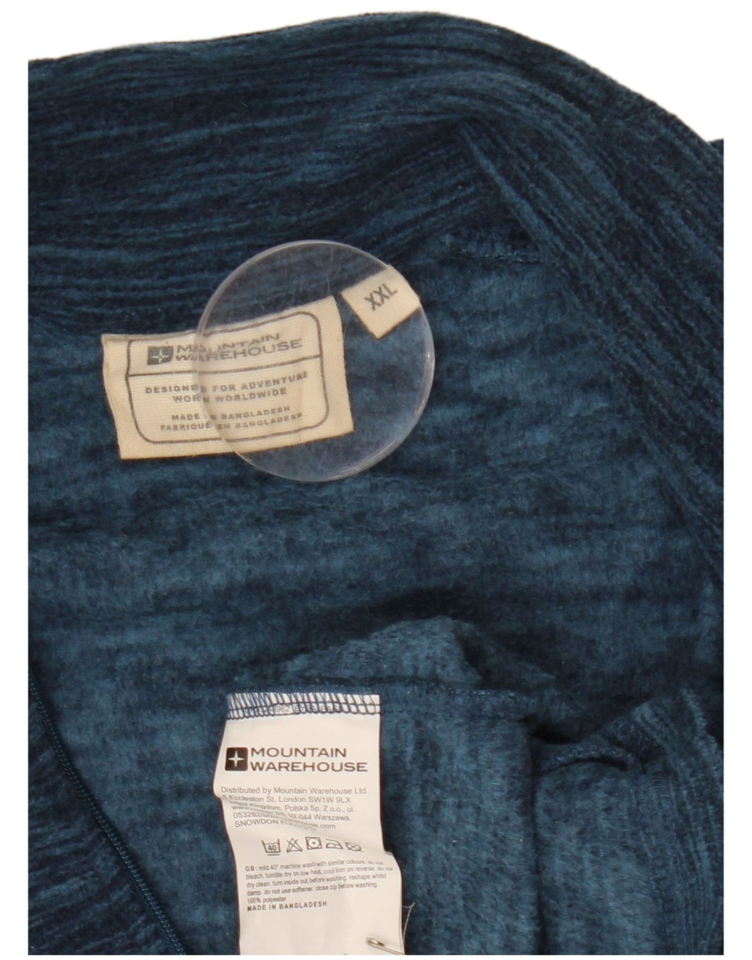 MOUNTAIN WAREHOUSE Pull polaire à col zippé pour homme 2XL en polyester moucheté bleu