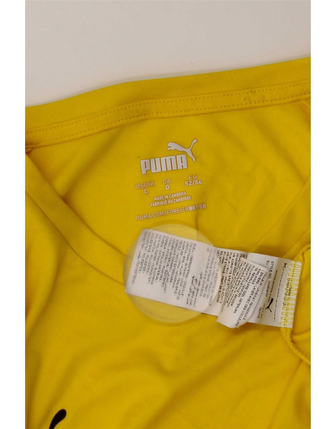 Puma T-Shirt Homme Haut Large Jaune Polyester