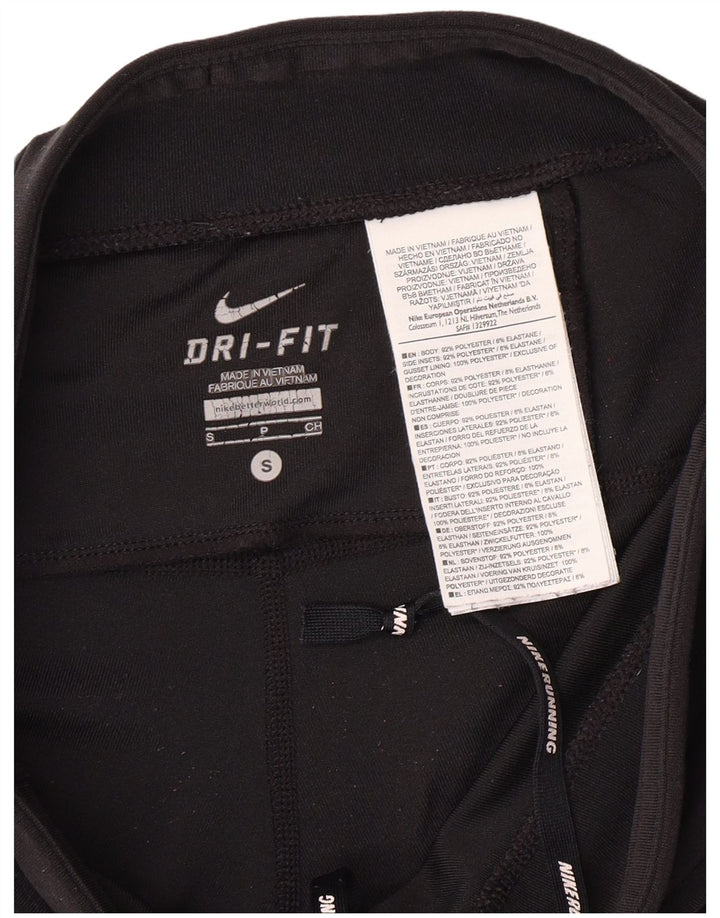 NIKE Leggings Femme UK 10 Petit Noir Polyester