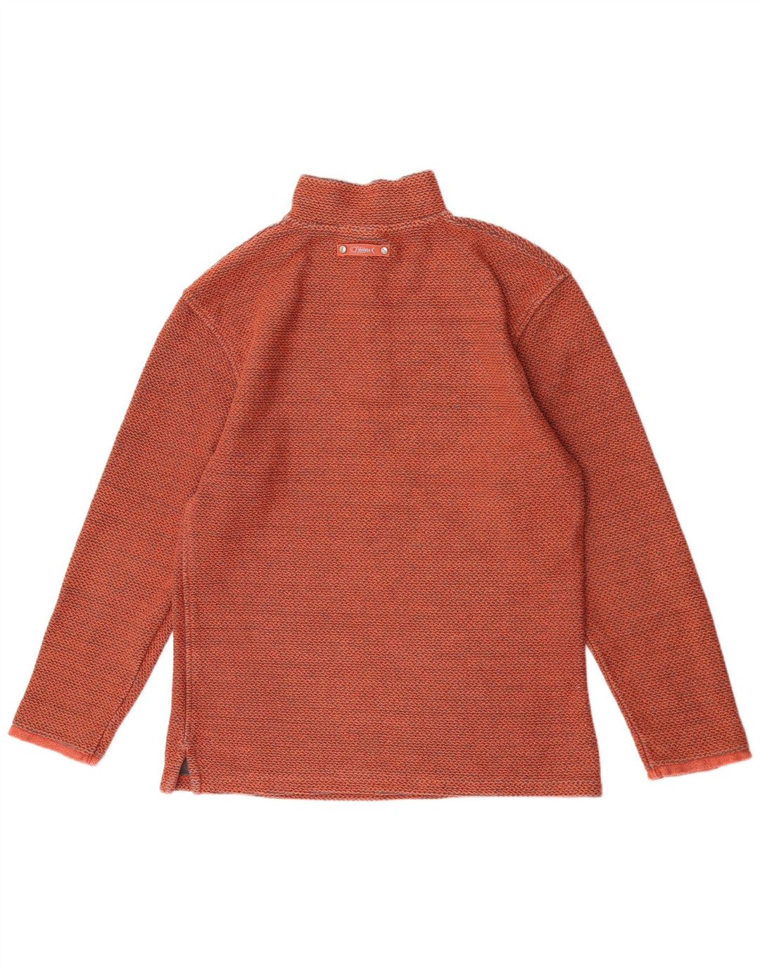 Weird Fish Sweat-shirt col zippé pour homme en coton orange moyen