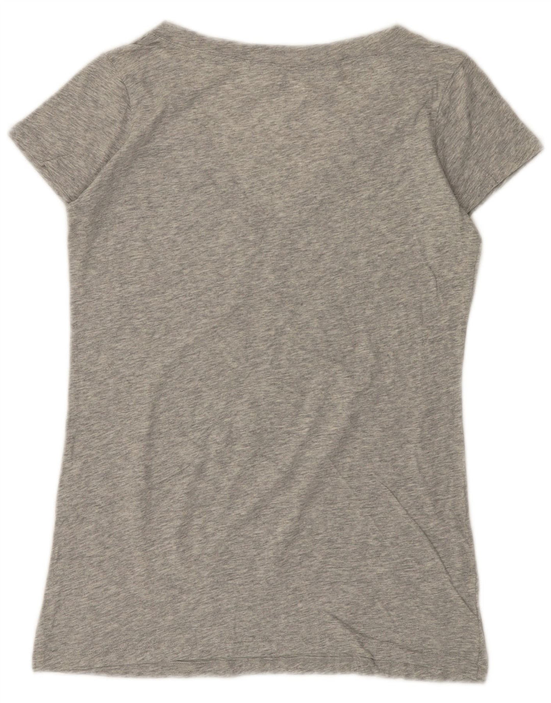 BENETTON T-shirt graphique pour femme UK 12 Gris moyen moucheté