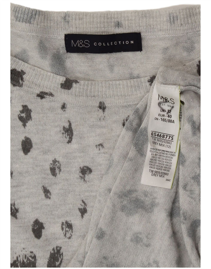 Marks & Spencer Pull col bateau pour femme Gris moyen UK 12