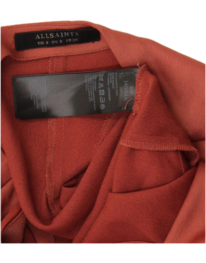 All Saints Robe moulante pour femme UK 8 Small Rouge Polyester