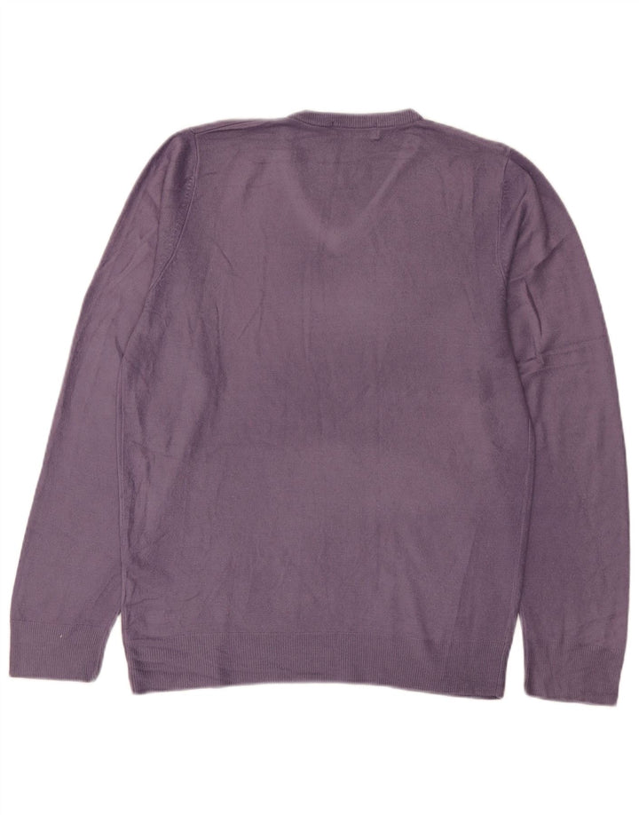 Marks & Spencer Pull à col en V Blue Harbour pour homme, petit violet