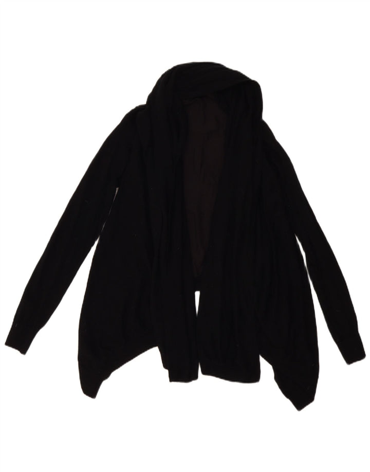 ALL SAINTS Pull cardigan ouvert asymétrique pour femme UK 10 Petite laine noire