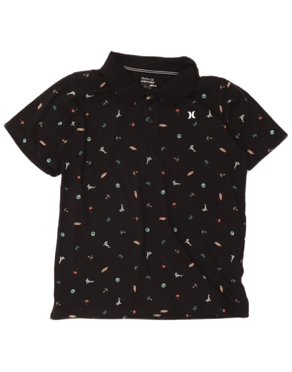 Hurley Polo Dri Fit à motif abstrait pour garçon 13-14 ans XL Noir
