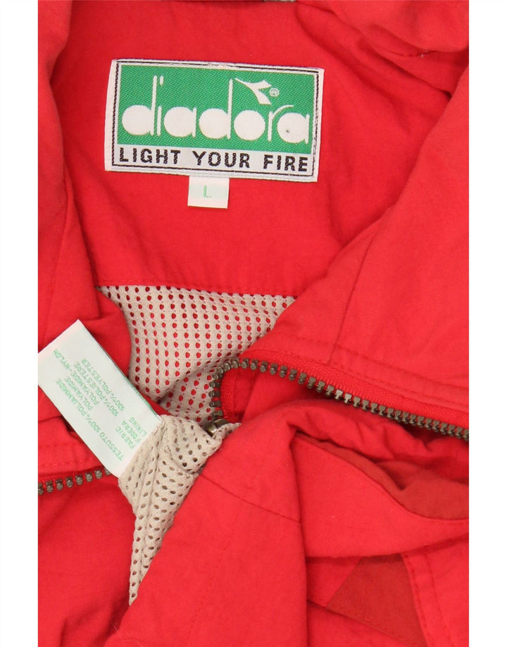 Diadora Veste coupe-vent pour femme UK 16 Large Rouge Polyamide