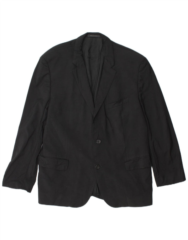 HUGO BOSS Veste Blazer Guabello 2 Boutons Homme UK 40 Large Noir Viscose
