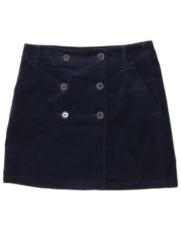Crew Clothing Jupe en velours côtelé pour femme UK 10 Small W29 Bleu marine en coton