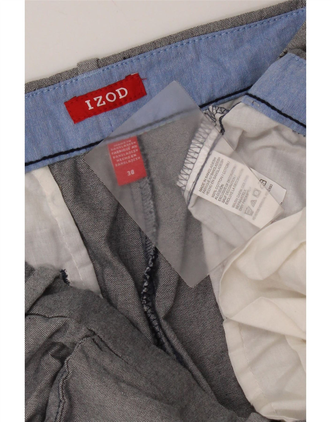 Izod Short Chino Homme W38 XL Gris Coton