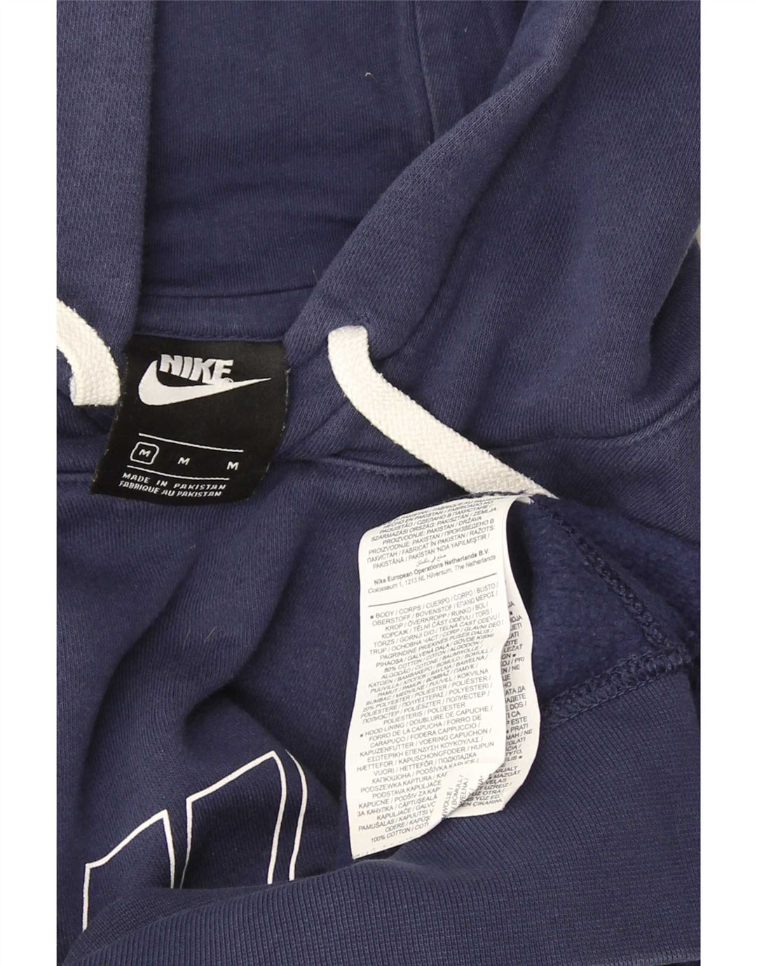 Nike Pull à capuche graphique en coton bleu marine moyen pour homme